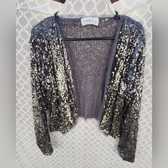 Ambercrombie and Fitch Sequin Cardigan Size Large - Picture 2 of 10